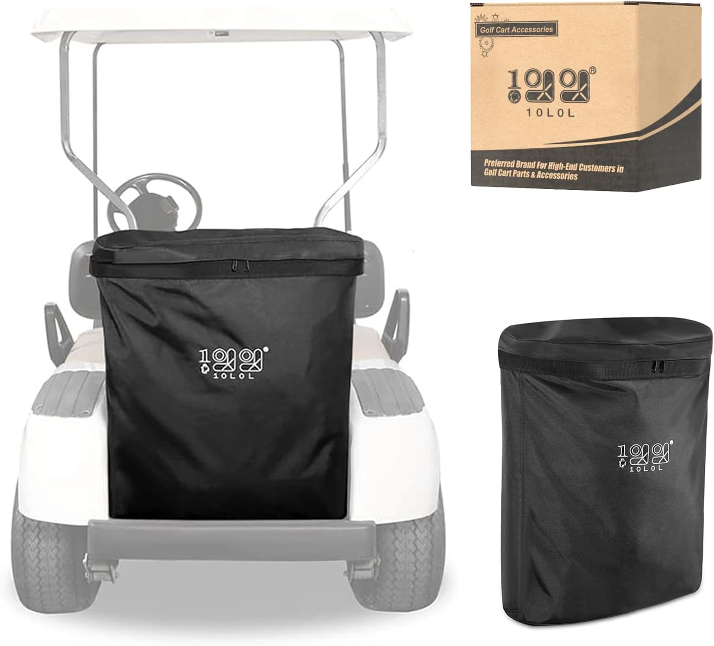 10L0L Golf Cart Cargo Bag,Big Storage Bags for 2 Passenger Golf Cart Trunk, Shopping Bag for Yamaha,Club Cart DS/Precedent,EZGO RXV/TXT,Expand Storage Space,With Zipper
