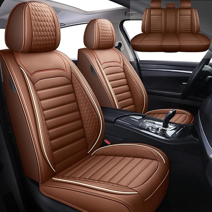 Leather Car Seat Covers for Volkswagen Golf 2001-2021, Car Seat Covers Full Set by BLAWIWAL