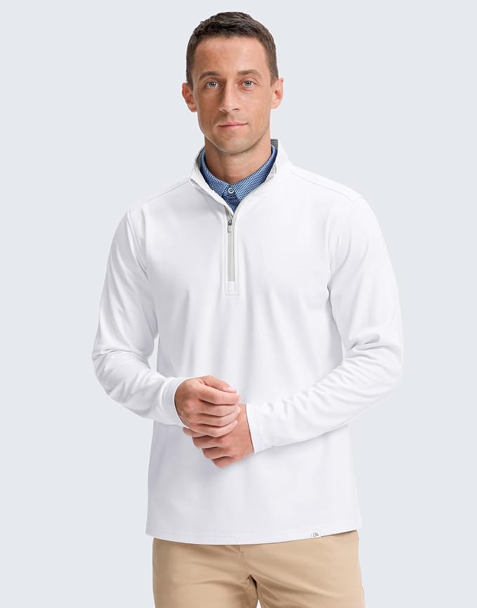 Obla Golf Quarter Zip Pullover Men Fleece Mock Neck Sweatshirt Winter Warm 1/4 - Image 2