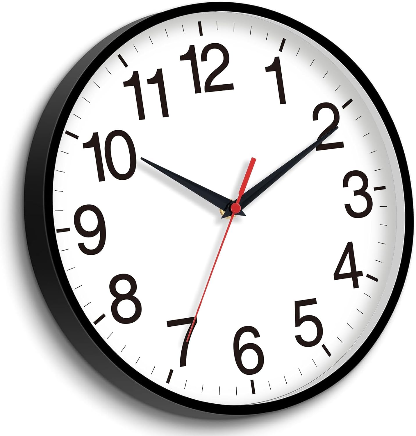 18 Inch Wall Clock, Modern Battery Operated Wall Clocks, Silent Non Ticking Large Analog Clock for Living Room, Office, Home, Bedroom, Kitchen, Bathroom(Black)