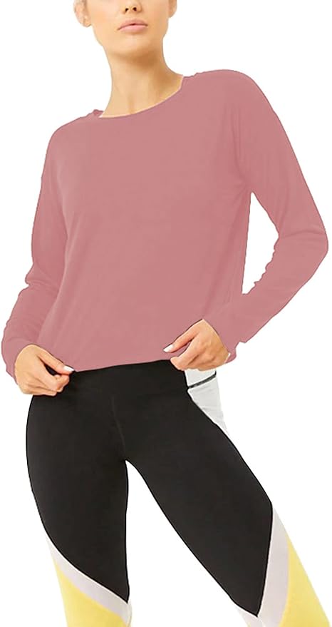 Bestisun Long Sleeve Workout Shirts Yoga Dance Tops Open Back Athletic Clothes - Image 5