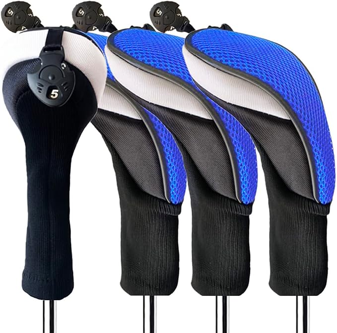 FINGER TEN Golf Club Head Covers Woods Hybrids 1/2/3/4 Pack, Headcovers Men by FINGERTENSport