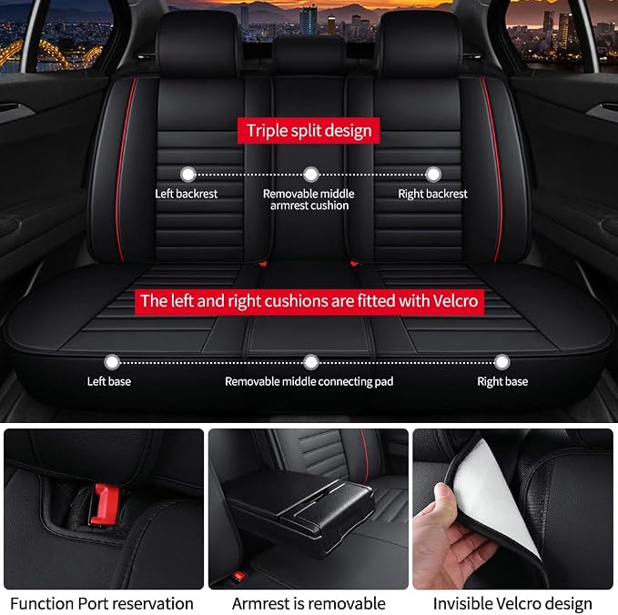 Leather Car Seat Covers for Volkswagen Golf 2001-2021, Car Seat Covers Full Set - Image 4