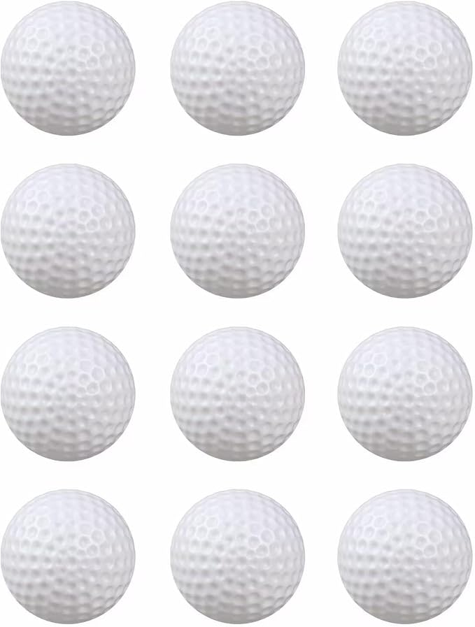 White Hollow Practice Golf Balls Plastic 12Pcs, 42mm Plastic Golf Training by Xwejek