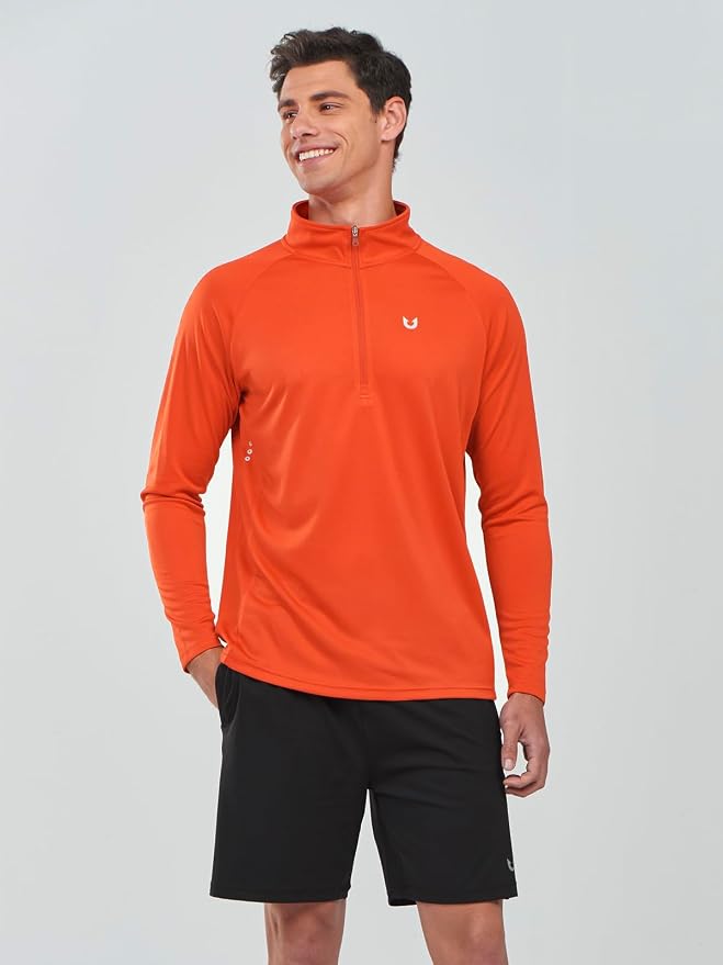 NORTHYARD Quarter Zip Pullover Men Running Shirt Long Sleeve Moisture Wicking - Image 4