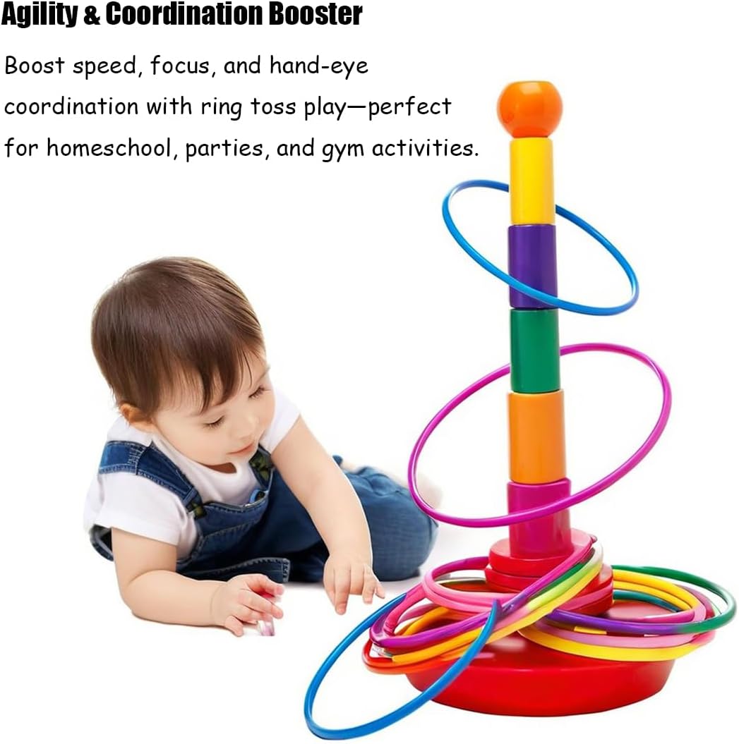 12 Pcs Colorful Plastic Ring Toss Outdoor Activity Games for Sports Practice Speed Agility Training, Random Colors