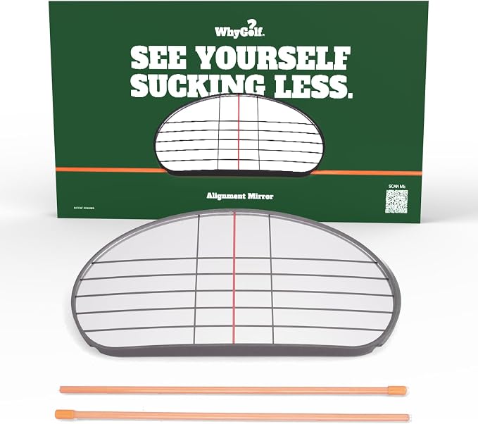 WHYGOLF Alignment Mirror with 2 Alignment Rods, Portable Golf Training Aid by Home