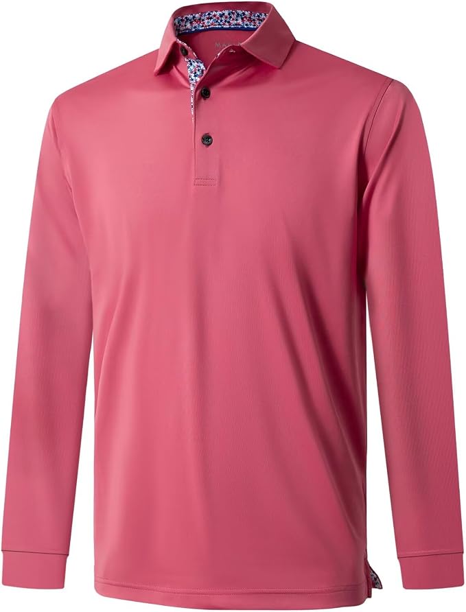 Mens Polo Shirts Short and Long Sleeve Casual Solid Stylish Dry Fit Performance by MAELREG