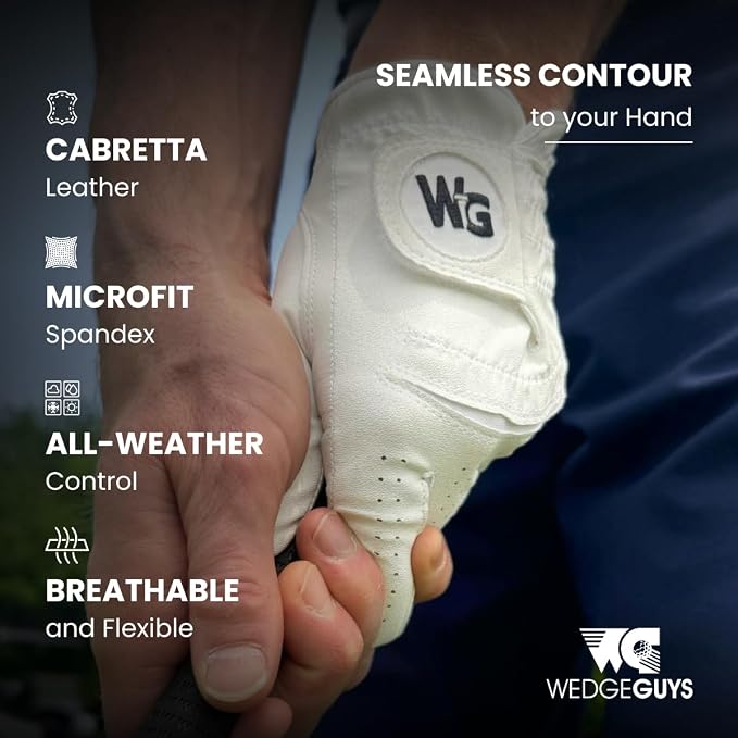 Wedge Guys Flex Premium Cabretta Leather Golf Gloves - Image 3