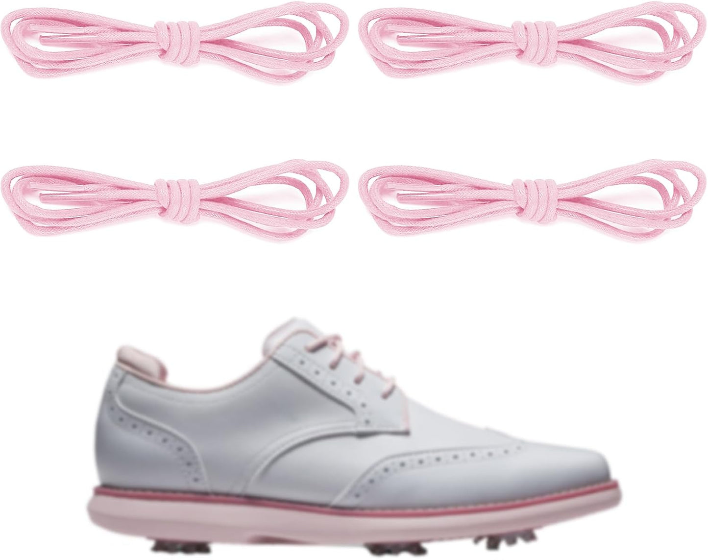 2 Pairs Waxed Golf Shoelaces for FootJoy Shoes, 3/32"(2.5mm) Oxford Thin Dress Shoe Laces Replacement Strings