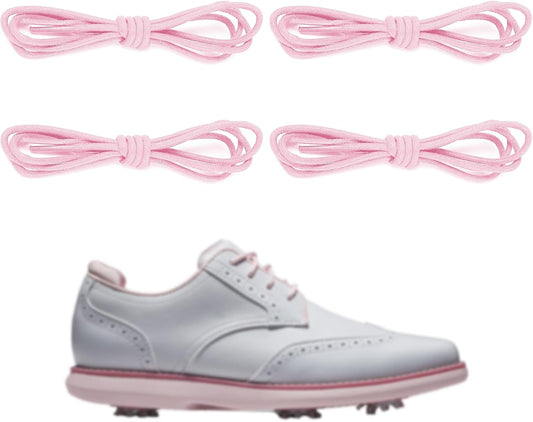 2 Pairs Waxed Golf Shoelaces for FootJoy Shoes, 3/32"(2.5mm) Oxford Thin Dress Shoe Laces Replacement Strings