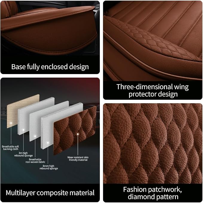 Leather Car Seat Covers for Volkswagen Golf 2001-2021, Car Seat Covers Full Set - Image 5