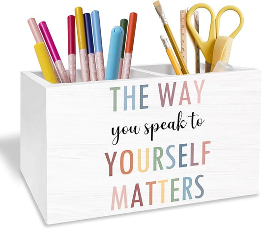 Boho Mental Health Pen Holder for Desk, Psychology Gifts Pencil Organizer by Unknown