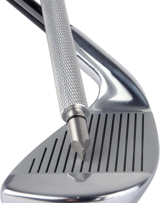 Bulex Golf Club Groove Sharpener, Re-Grooving Tool and Cleaner for Wedges & Irons - Generate Optimal Backspin - Suitable for U & V-Grooves