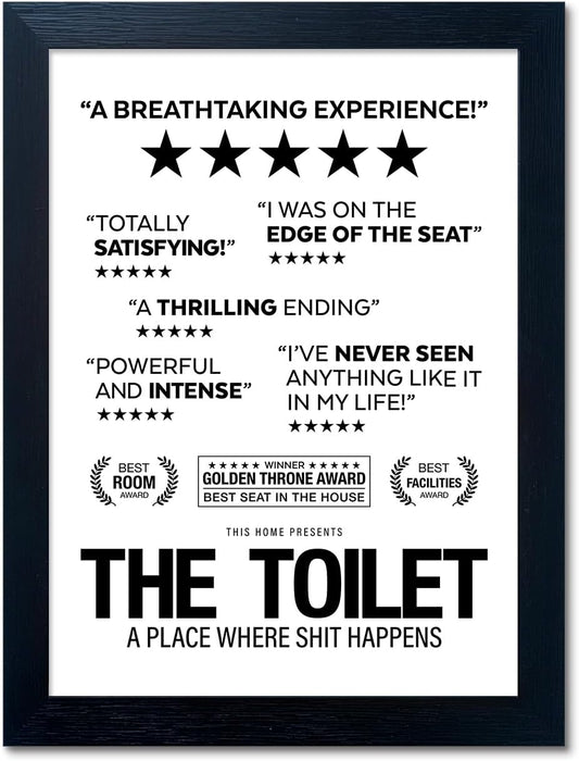 Black and White Bathroom Rules Wall Art, Bathroom Pictures Quote Wall Decor, Framed Toilet Decor Sign, Funny Loo Poop Humor Decorations
