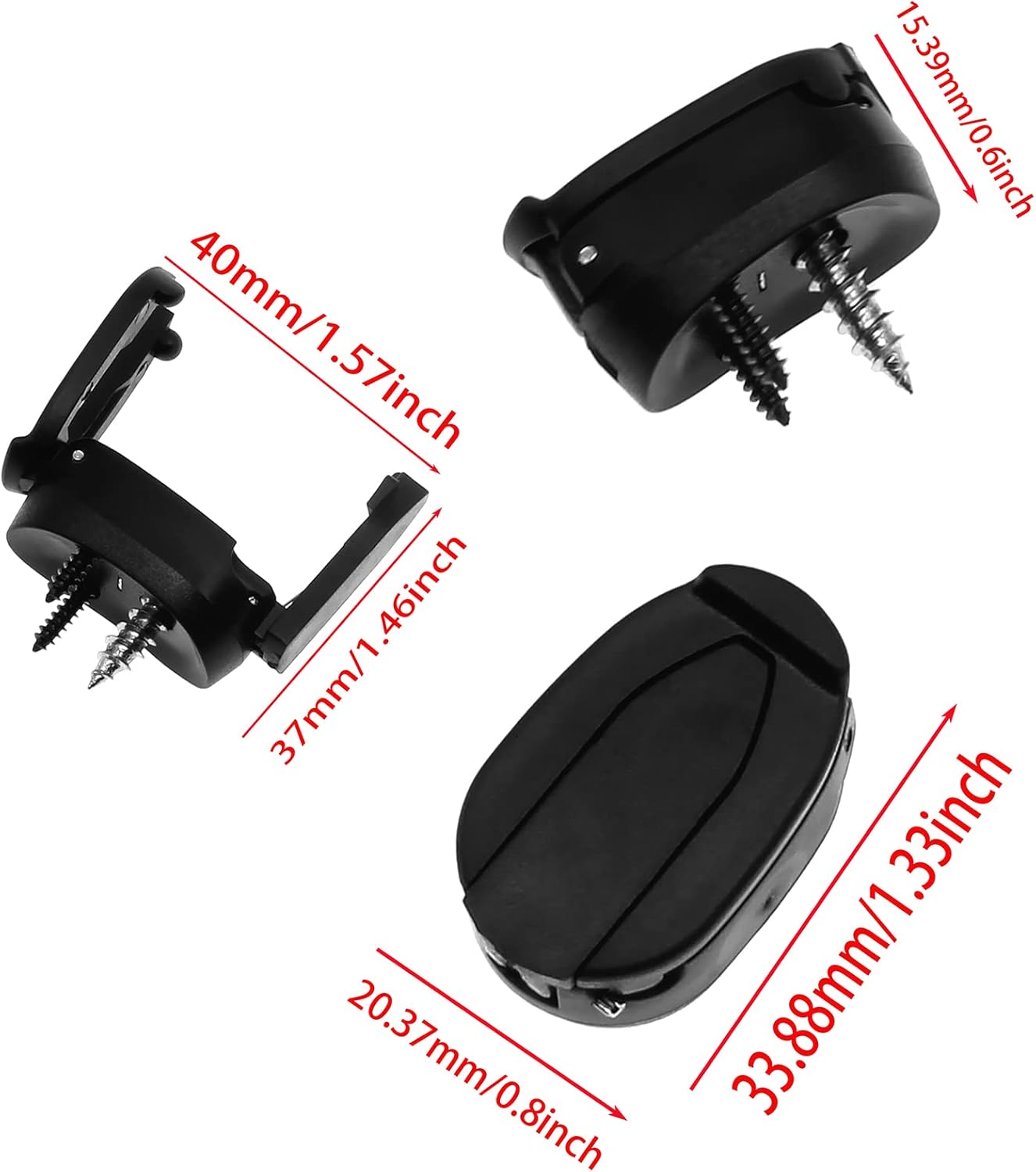 2 Pcs Black Golf Ball Pick Up Retriever Grabber Claw Suitable for Putter Grips