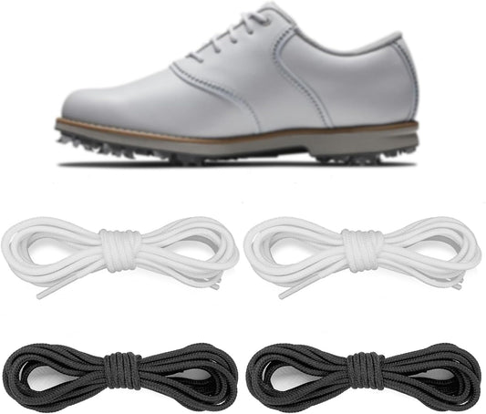 2 Pairs Polyester Golf Shoelaces for FootJoy Shoes, 3/32‘’(2.5mm) Thin Dress Oxford Shoe Laces Replacement Strings