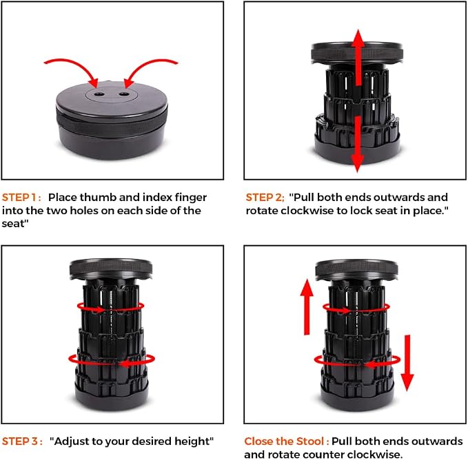 Upgraded Collapsible Stool – Easy to Carry retractable Stool - Image 5