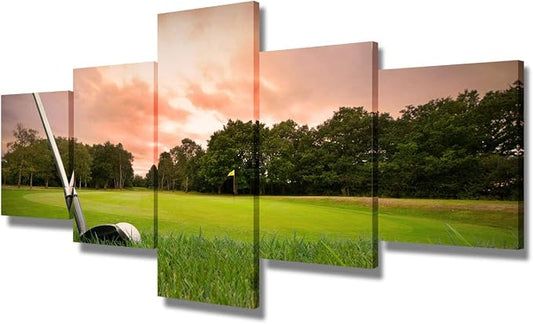 Wall Pictures for Living Room Golfing Sports Paintings Multi Panels Printed on by TUMOVO