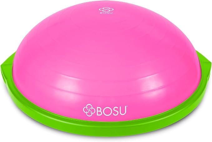 Bosu Balance Ball Exercise Trainer, Home Gym Equipment w/ Guided Workouts & Pump by BOSU