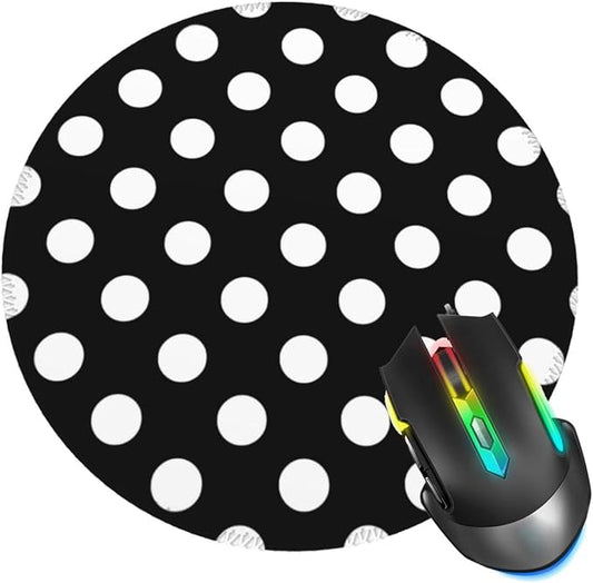 Polka Dot Mouse Pad, Stitched Edge Mousepad by ZUIDSYI