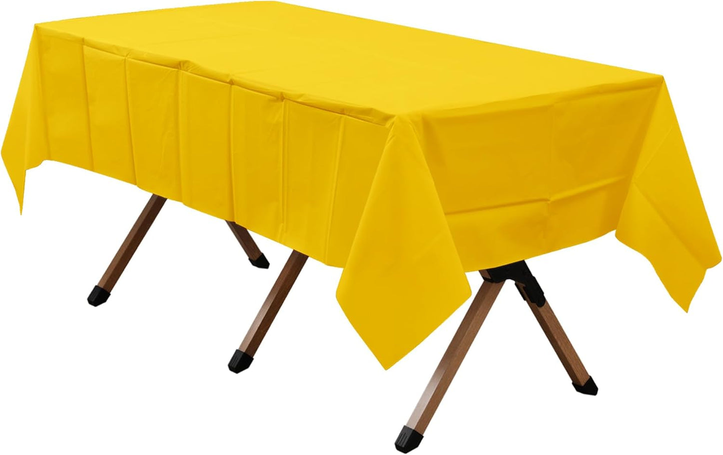 2 Pack Yellow Premium Plastic Tablecloth Rectangle 54 x 108 Inches Reusable Sunshine Yellow Decorative Table Cover for Dining, Wedding, Party, Indoor and Outdoor use