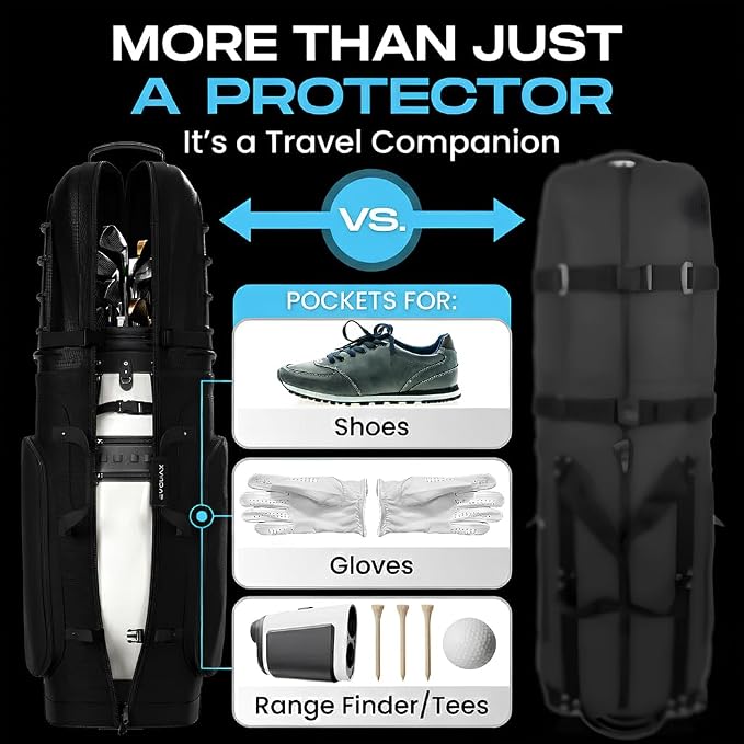 Hard Top Golf Travel Bag for Airlines, 1680D Hard Case Golf Travel Bag - Image 6