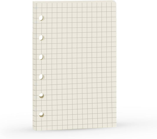 A7 Refill,Pocket Notebook Inserts, Grid 6 Hole Paper for Filofax, Square Matrix 100gsm Thicker Paper for Refillable 6 Rings Binder Agenda, 4.84 x 3.23'', Harphia