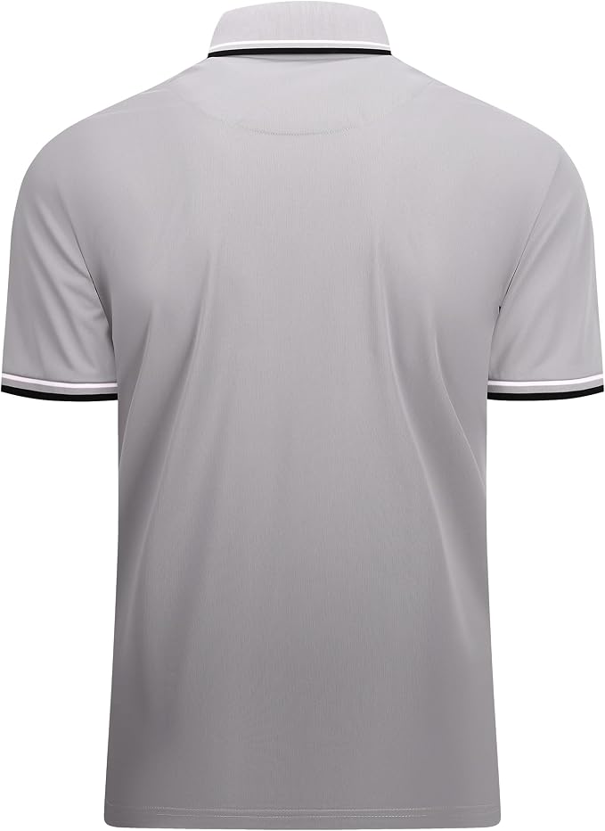 Esabel.C Jacquard Golf Shirts for Men Moisture Wicking Short Sleeve Performance - Image 2