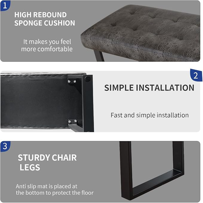 JIEXI 45.3'' Upholstered Quality Cloth Fabrics Bench - Image 7