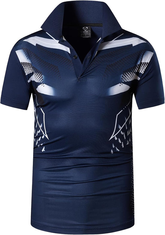 jeansian Men's Sport Outdoor Quick Dry Fit Short Sleeves Polo Tee Shirt Tshirt T-Shirt Tops Golf Tennis Bowling LSL195