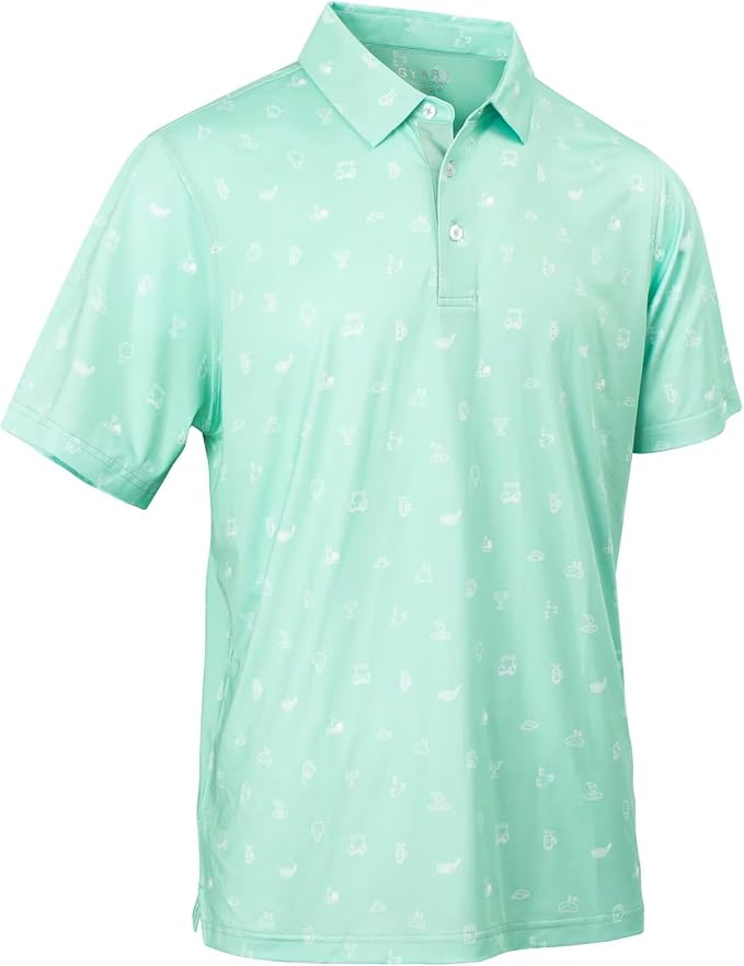 Mens Golf Shirts Quick Dry Moisture Wicking Casual Short Sleeve Performance by GYART