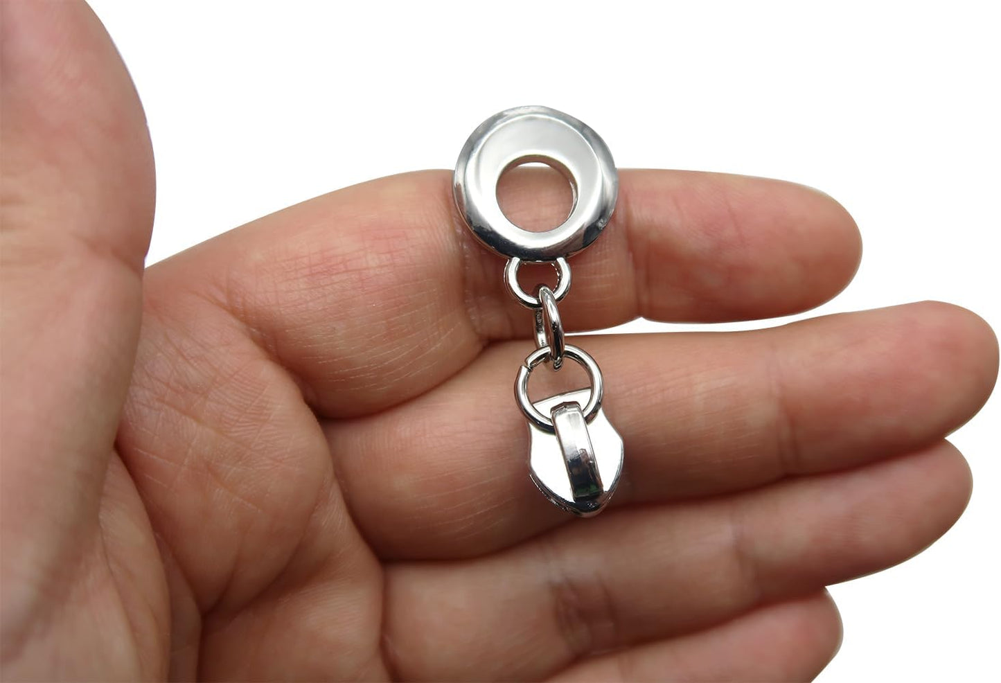 HOLSHUN #5 Zipper Sliders Zipper Pull Cat Eye 30pcs Heavy Duty Silver Metal Pulls for #5 Nylon Coil Bulk Zippers Replacement #5 Sliders for Luggage Luxury Bag Hardware Luggage & DIY Craft Supplies