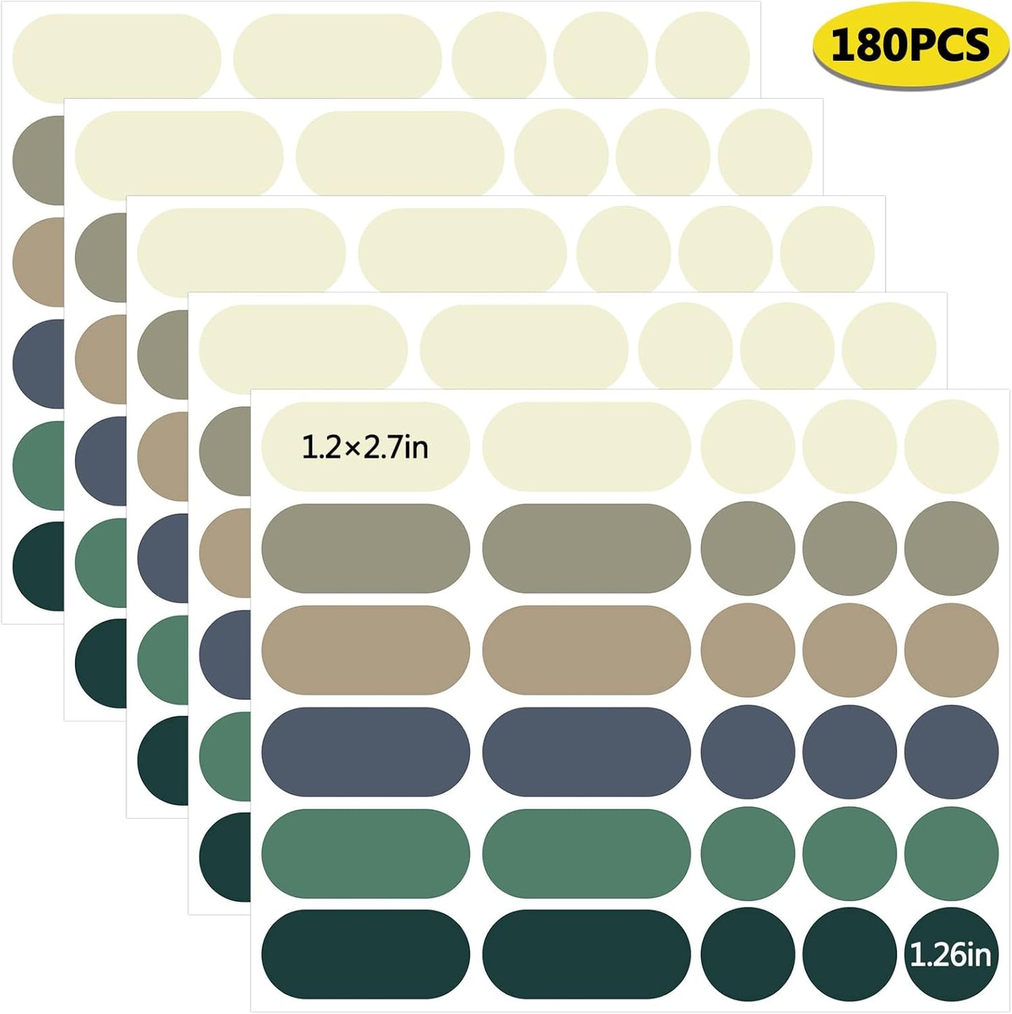 180Pcs Removable Labels for Jars Waterproof Self Adhesive Kitchen Label Stickers for Food Storage Containers, Home and Pantry Organization,2 Marker Pens Included