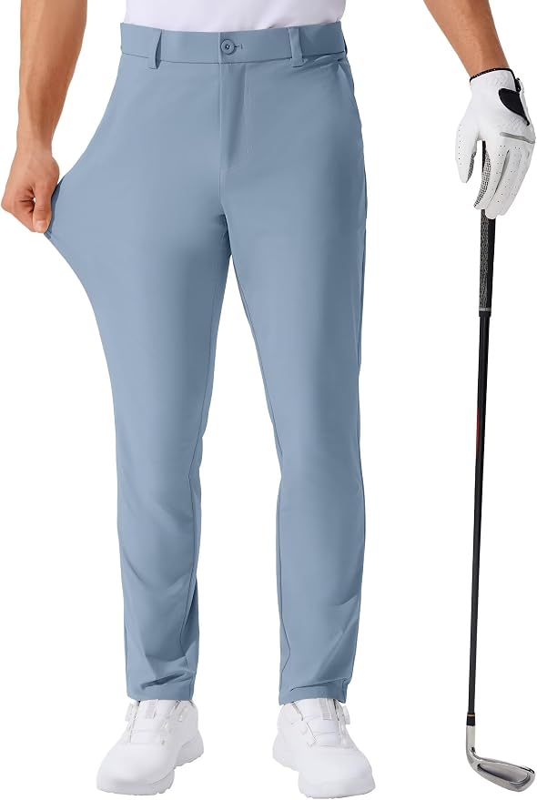 QPNGRP Men's Golf Pants 30"/32"/34" Inseam Lightweight Stretch Work Dress Pants by QPNGRP