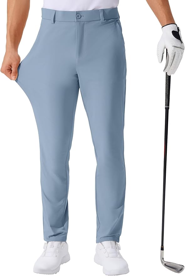 QPNGRP Men's Golf Pants 30"/32"/34" Inseam Lightweight Stretch Work Dress Pants by QPNGRP