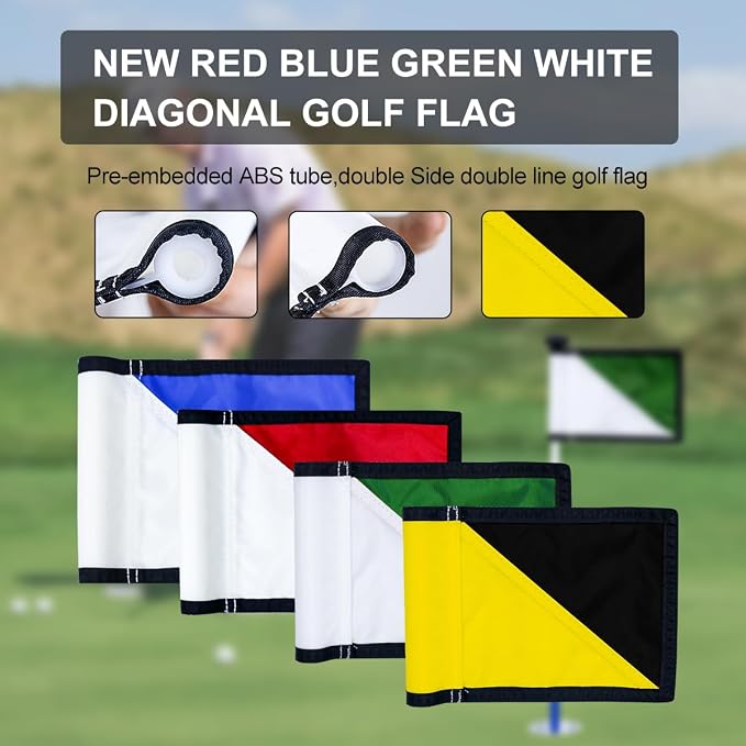 Golf Flagstick 3ft, Golf Flag Hole Cup Set Double-Sided Putting Green Flags - Image 4