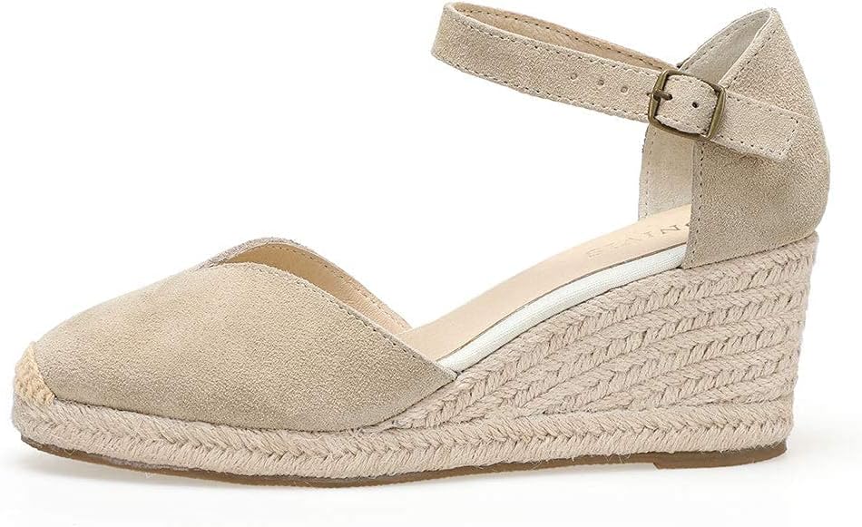 Platform Wedges Sandals for Women, Ankle-Strap, Cap Toe, Summer Espadrilles - Image 2