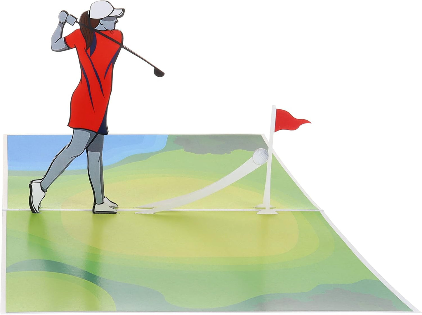 iGifts And Cards Women’s Golf Pop-Up Card – Celebrate Her Swing with Style – Birthday, Thank You, Retirement – For Female Golfers, Coaches, Moms, Girlfriends – 6" x 8"