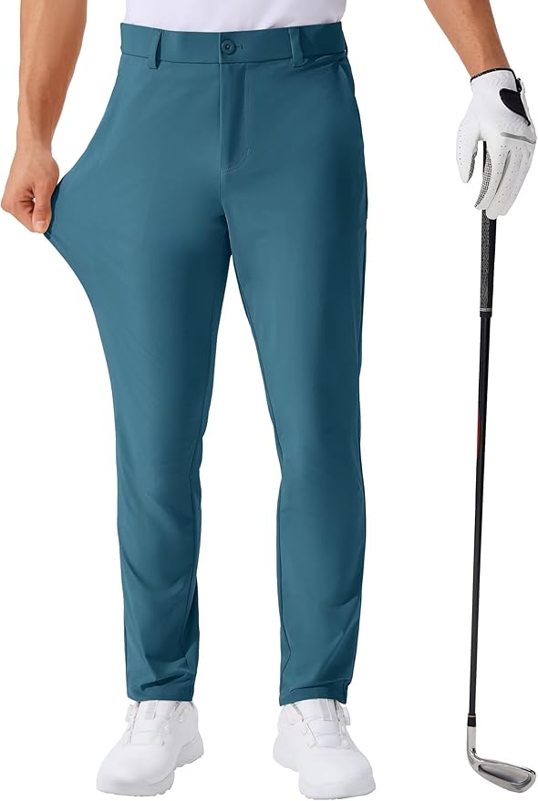 QPNGRP Men's Golf Pants 30"/32"/34" Inseam Lightweight Stretch Work Dress Pants by QPNGRP
