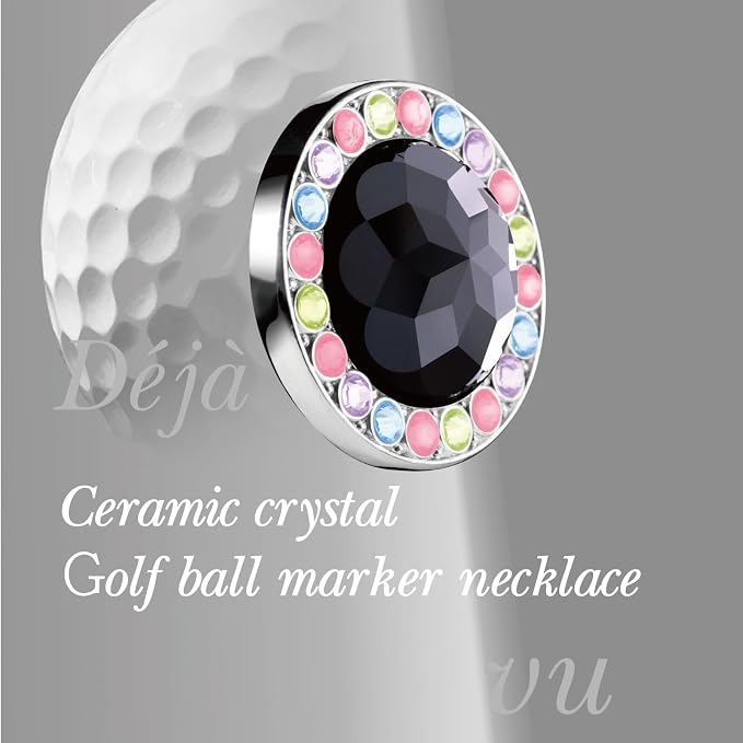 Golf Ball Marker with Ceramic Crystal Ball Marker Necklace Gifts Accessories - Image 2