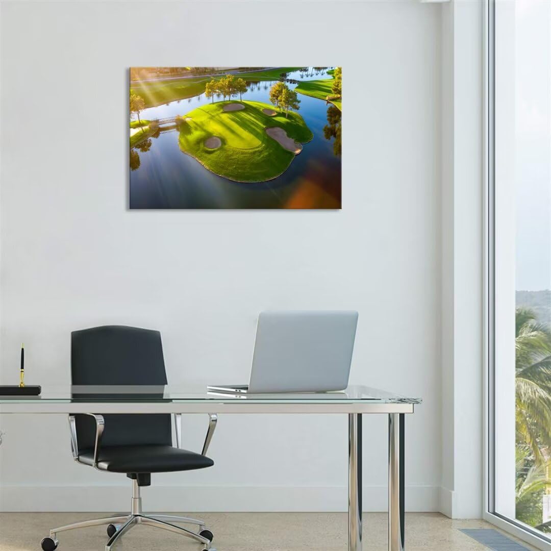 Island Golg Hole in Arizona Wall Art for Living Room Bedroom Bathroom Home Decoraitons Golf Course Picture Poster Framed Artwork Canvas Prints Ready to Hang(28''H x 44''W)