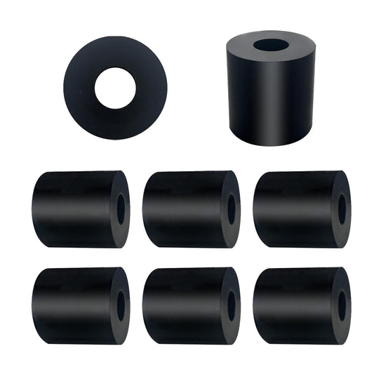 8Pcs Rubber Spacers, 1'' OD x 3/8'' ID x 1'' Thickness Thick Rubber Washers Black Round Vibration Isolation Bushings for Bolts, Car, Boat, Home (1'' OD x 3/8'' ID x 1'' Thickness)