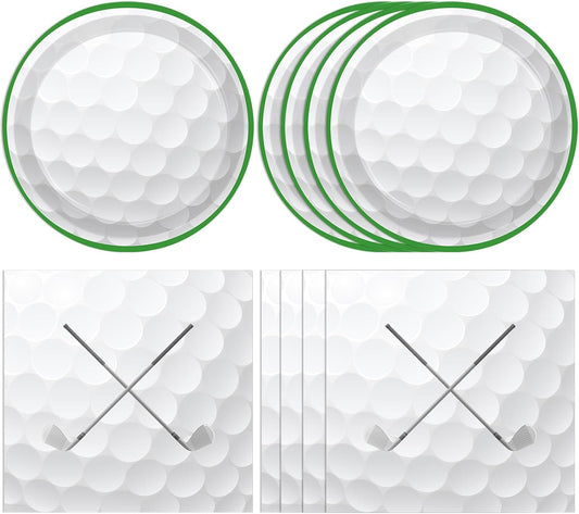 40 PCS Golf Party Decorations,Fun Golf Party Supplies Set Include Disposable Paper Plates and Napkins,Golf Ball Sports Themed Decorations Sports Events Birthday Party Baby Shower,Serve 20