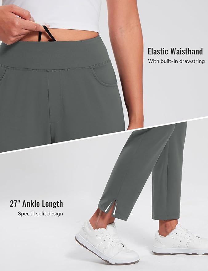 baleaf Women's Fleece Lined Pants Stretch Water Resistant Winter Thermal Travel - Image 4
