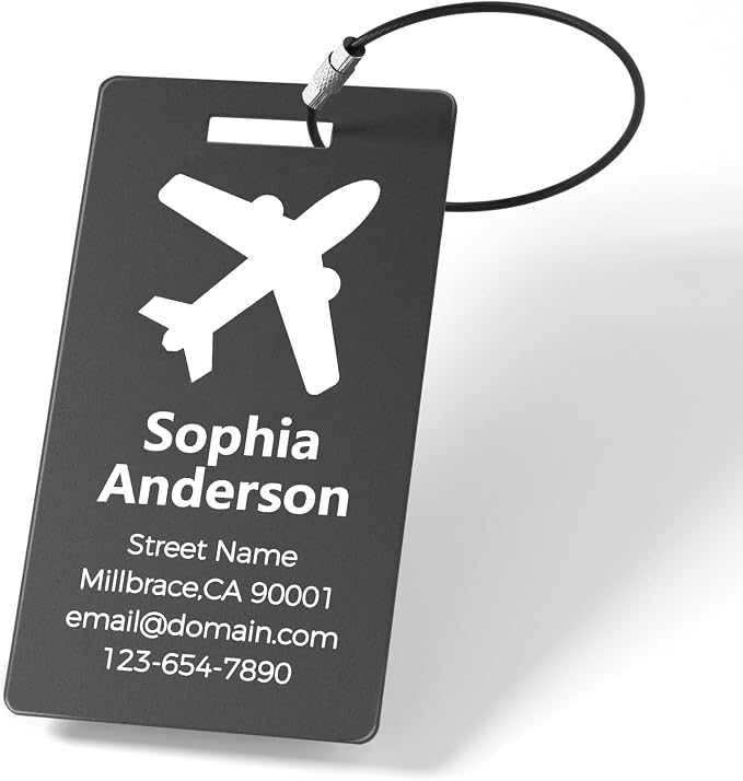 Personalized Metal Luggage Tags, Custom Suitcase Aluminum Name Tags - Image 5