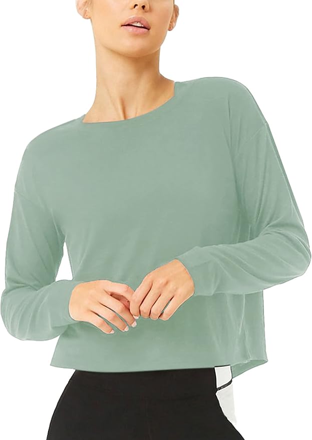 Bestisun Long Sleeve Workout Shirts Yoga Dance Tops Open Back Athletic Clothes - Image 4