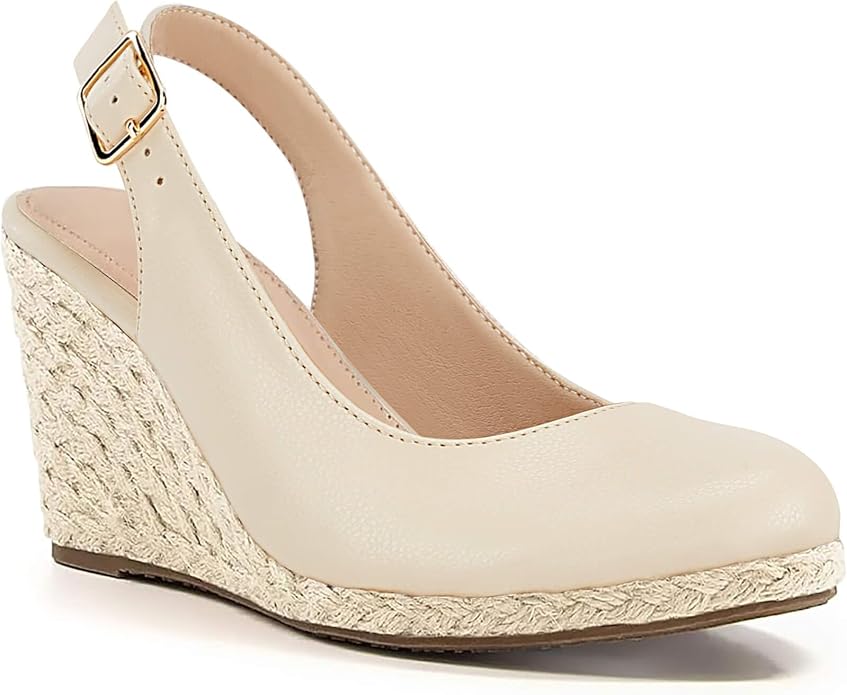 Womens Espadrilles Wedge Sandals Closed Toe Slingback Wedges Pumps Platform by Lvemas