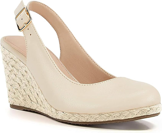 Womens Espadrilles Wedge Sandals Closed Toe Slingback Wedges Pumps Platform by Lvemas