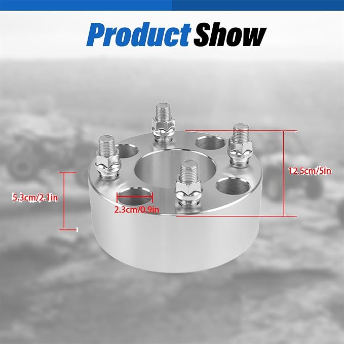 WFLNHB 2pcs Golf Cart Wheel Spacers 2 inch 4x101.6mm Hub Bore: 62mm Thread - Image 4